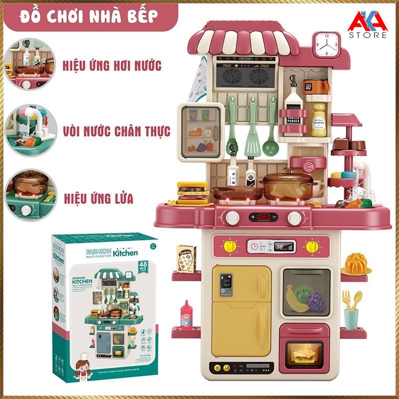 Đồ chơi nấu ăn - Đồ chơi nhà bếp cỡ lớn cao cấp cho bé, cao tới 70cm kèm rất nhiều hiệu ứng sinh động