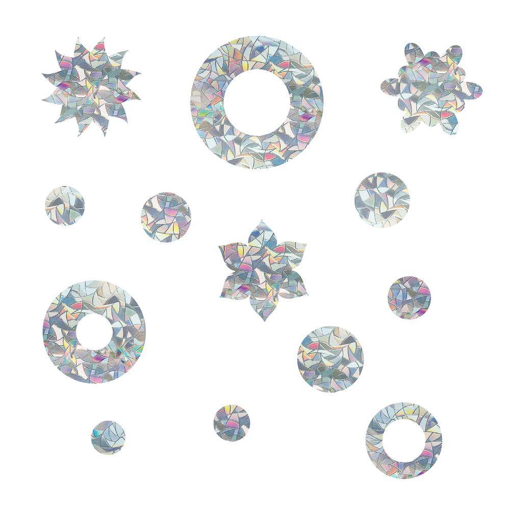 Miếng Dán Cửa Sổ Hiệu Ứng Lăng Kính Tháo Rời Được Hiệu Ứng Phản Quang Cảnh Báo Không Keo Hình Chim Ruồ