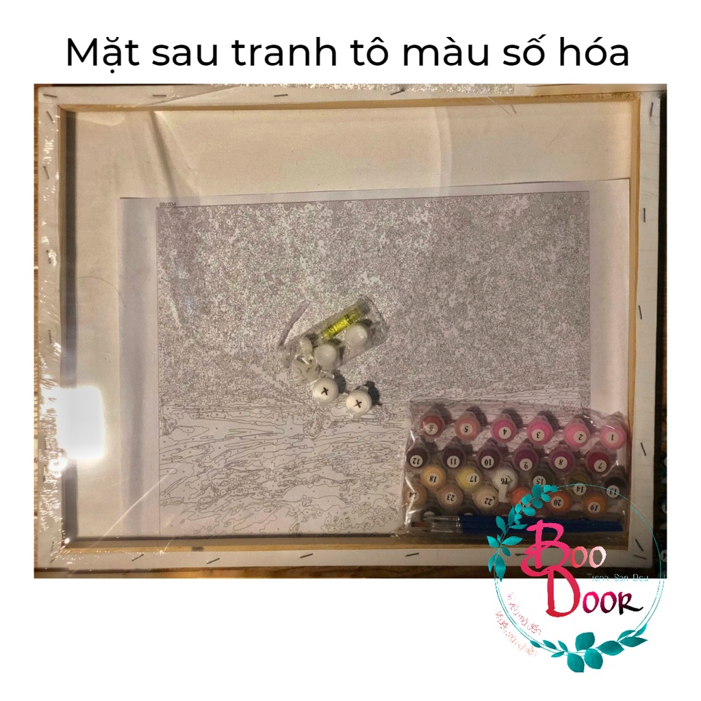 Tranh tô màu số hóa côbé tóc xù tổng hợp- Boodoor Tranh Sơn Dầu