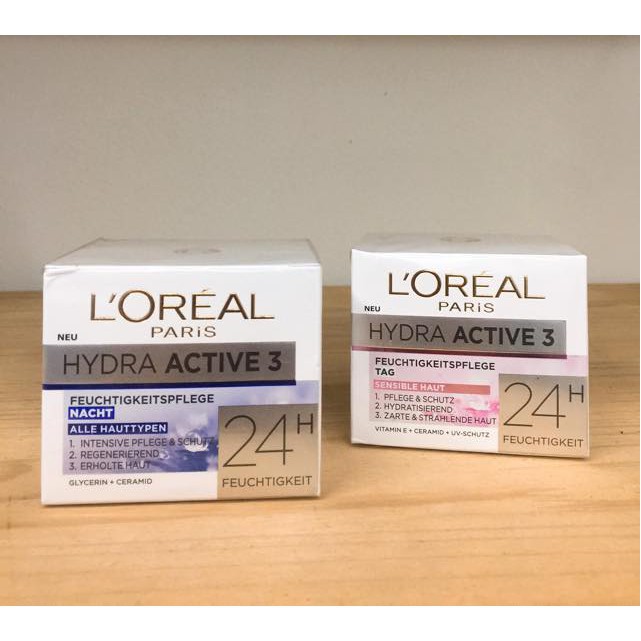 KEM DƯỠNG DA LOREAL HYDRA ACTIVE 3 (NGÀY/ĐÊM) CHO DA KHÔ VÀ NHẠY CẢM Hàng Đức đủ bill