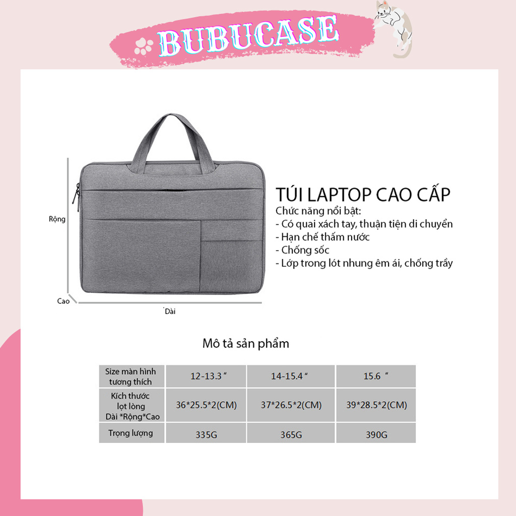 Túi Chống Sốc Macbook Laptop Cao Cấp Nhiều Size 13.3 Inch, 14 Inch, 15 Inch, 15.6 Inch, 16 Inch - ( 4 Ngăn )