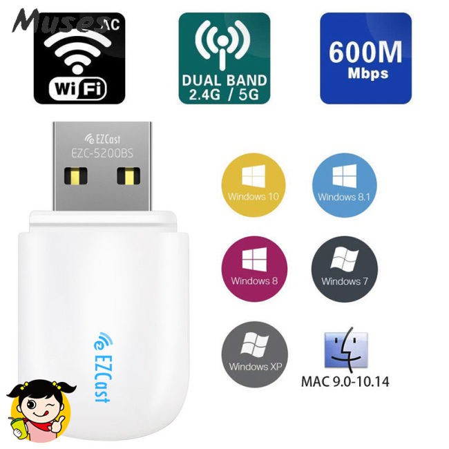 Usb Wifi 5g / 2.4g Bluetooth 4.2 Băng Tần Kép Ac 600mbps