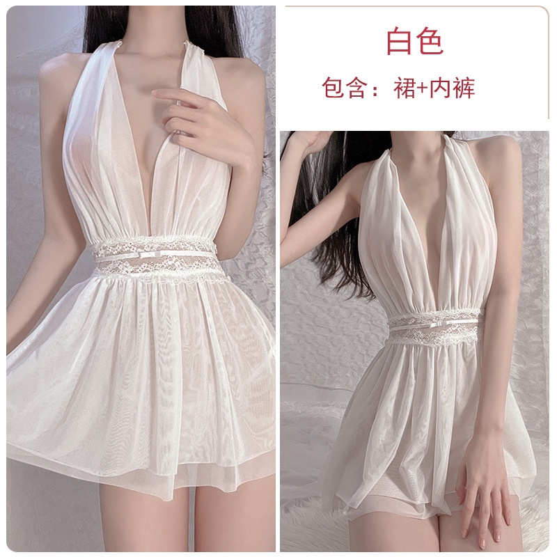 Váy Ngủ Thắt Eo Cổ V khoét sâu Gợi Cảm ST098