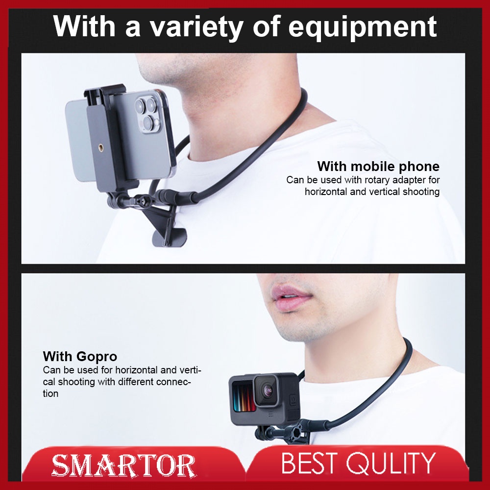 VIRWIR Giá Đỡ Điện Thoại Từ Tính Gắn Cổ Cho Gopro Insta360 ONEX2 / DJI Action 2