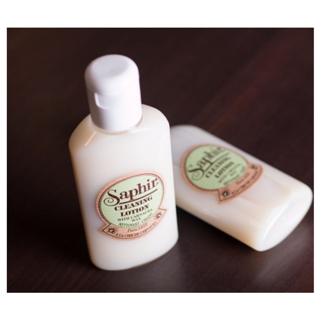 Sữa làm sạch và đánh bóng đồ da trơn patina và da nubuck dầu Saphir cleaning lotion 125ml