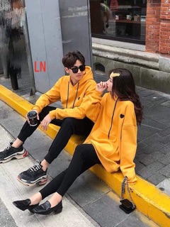 [FREESHIP ĐƠN TỪ 50K] Áo hoodie dôi tim đen (2 chiếc) HARI