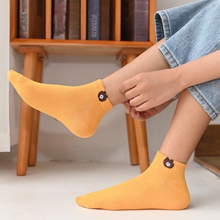 SET 5 đôi Tất gấu, tất hoa cúc họa mi cổ ngắn nhiều màu E277