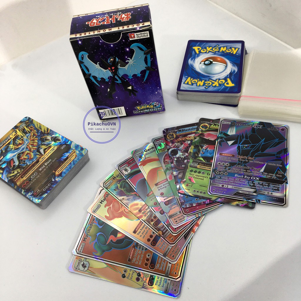 Bộ Thẻ Bài Pokemon TCG 100 Thẻ Bài Pokemon GX MEGA EX Chơi Đối Kháng 100F(100GX) New Đẹp