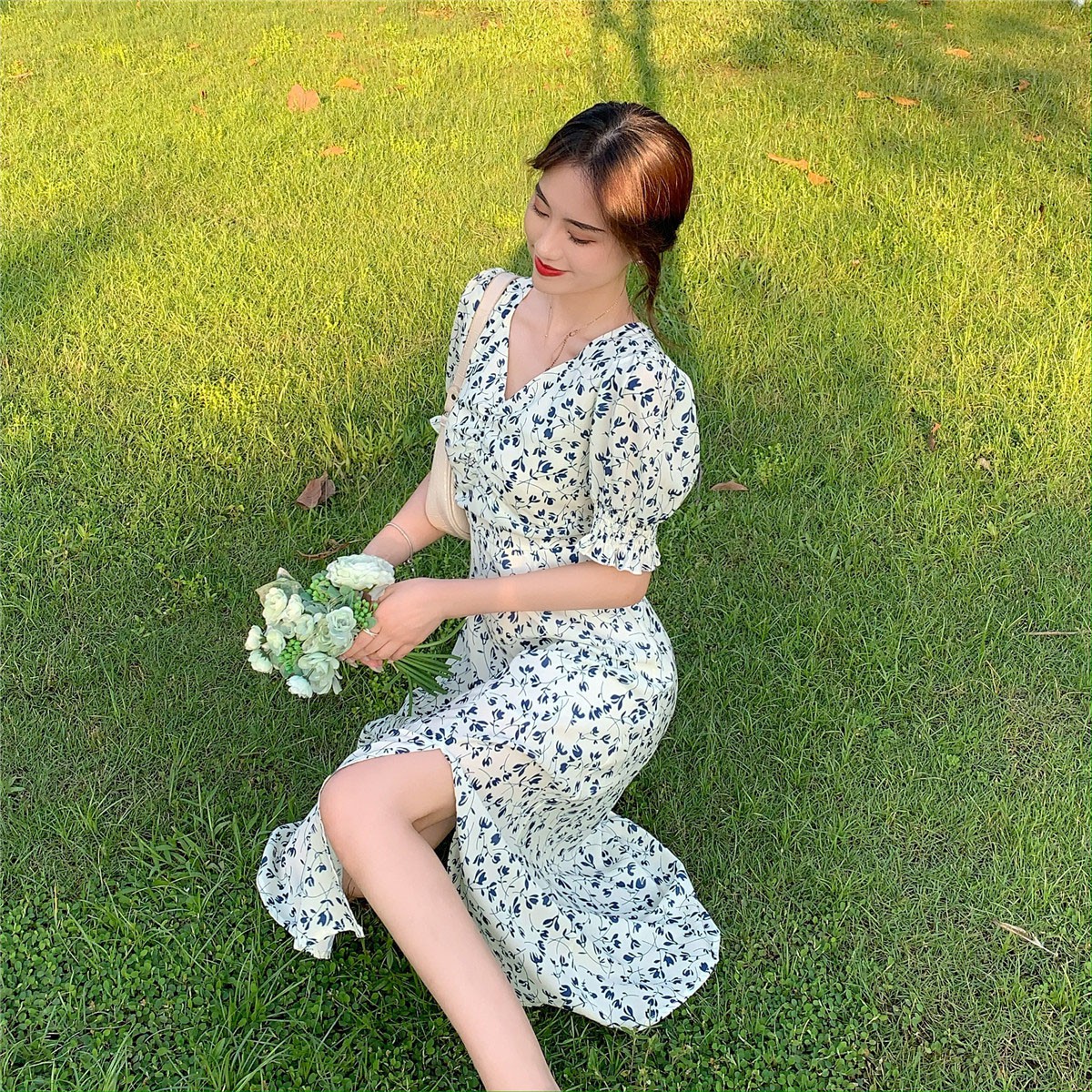 Đầm Voan Dài Họa Tiết Hoa Retro Thời Trang Mùa Hè 2021 Cho Nữ | BigBuy360 - bigbuy360.vn