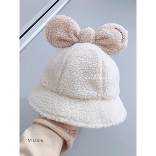 Mũ lông cừu nơ to Moinmlon - MU86