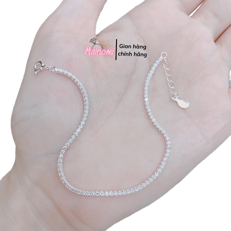 Lắc tay full dải đá bạc nhỏ xinh lấp lánh, bền đẹp chất lượng Mainomi Shop Bạc Xinh