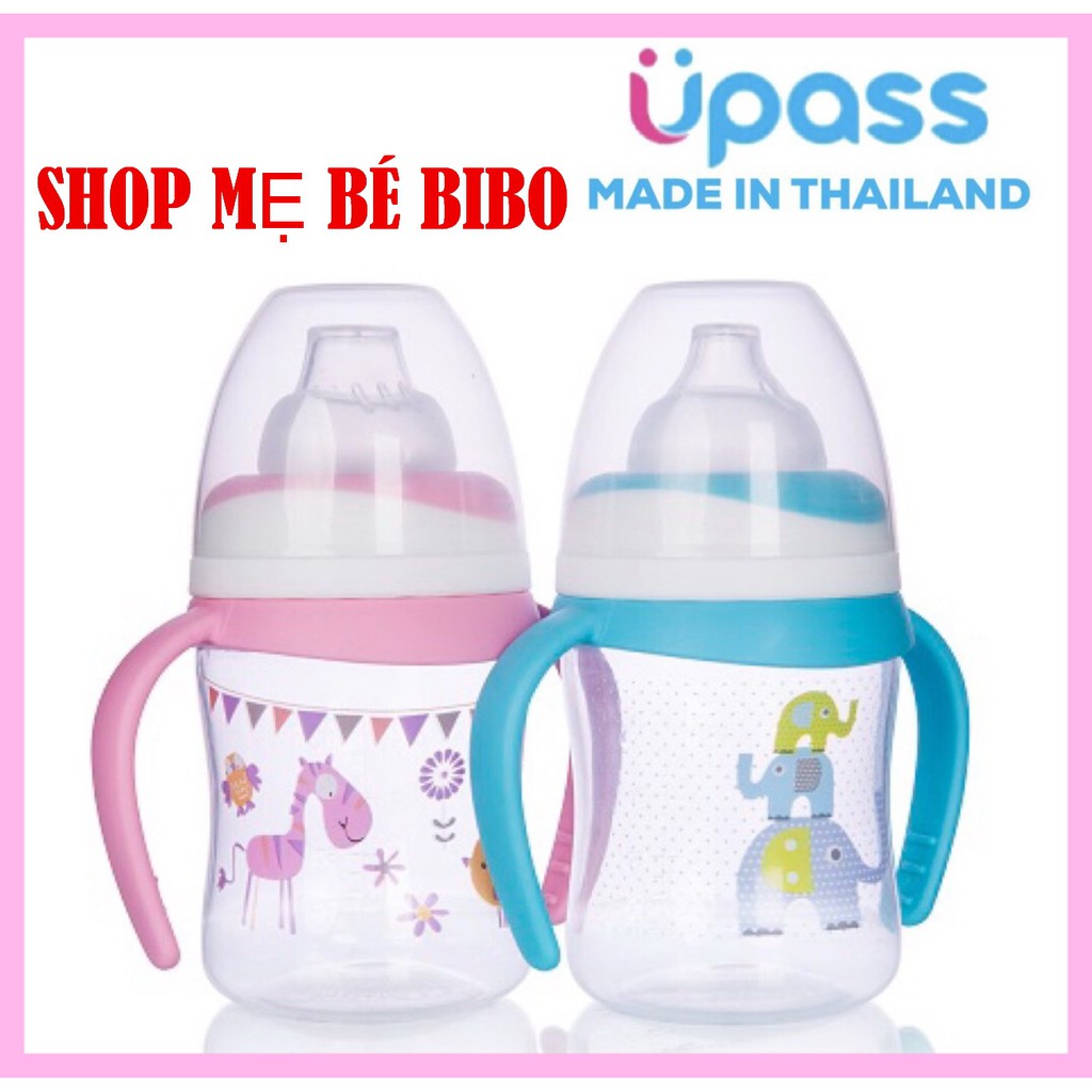 BÌNH TẬP UỐNG NÚM HÚT MỀM 125ML UPASS THÁI LAN