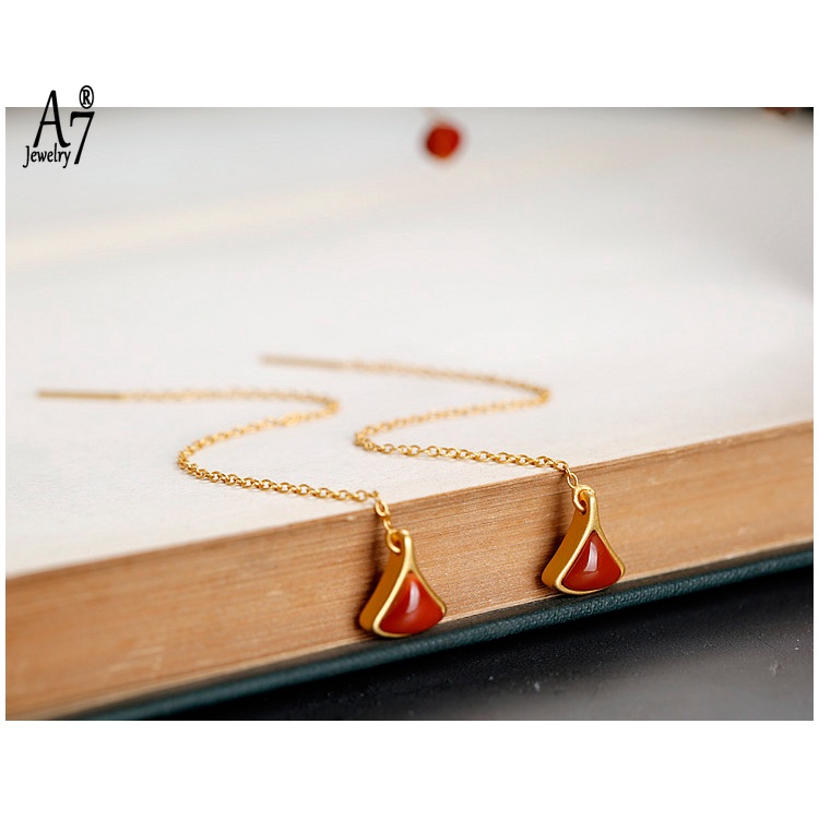 Khuyên Tai Bạc A7 Dạng Móc Treo Hình Hoa Sành Điệu Cho Nữ