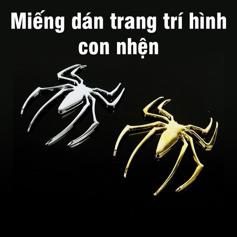 Miếng dán hình con nhện 3D trang trí ô tô che vết xước ô tô