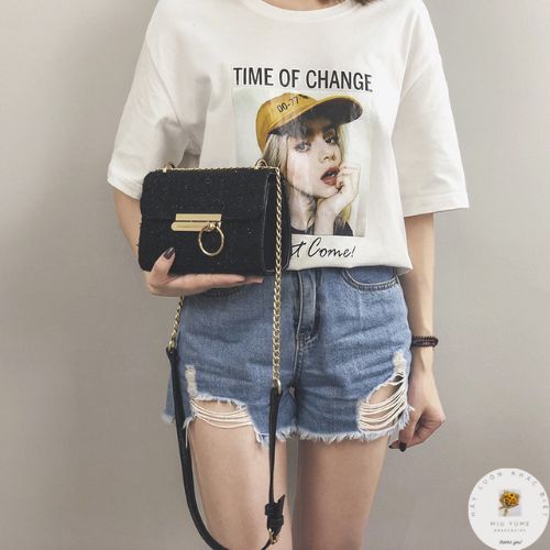 Túi xách nữ đẹp đeo chéo thời có dây xích khóa túi cực cool  cao cấp AN21