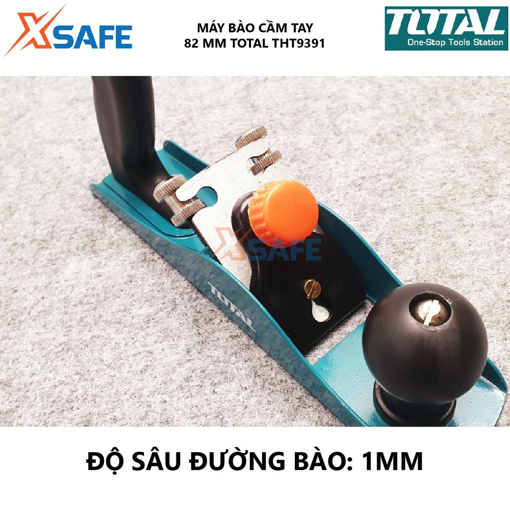 Bàn bào gỗ Total THT9391 | Máy bào cầm tay đường bào 82mm Độ sâu đường bào 1mm Tốc độ không tải 16,000 vòng/ phút