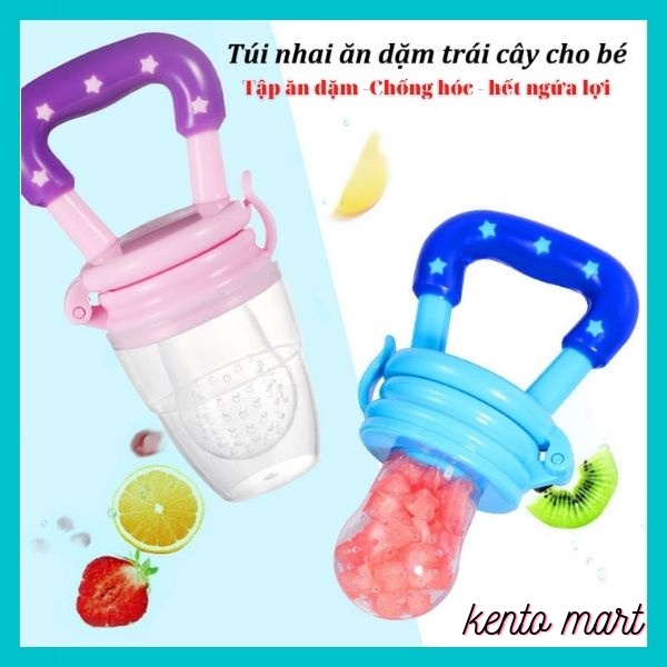 Túi nhai chống hóc Gb baby Hàn quốc tặng kẹp xích và 2 núm sơ cua cao cấp cho bé (hàng chính hãng)