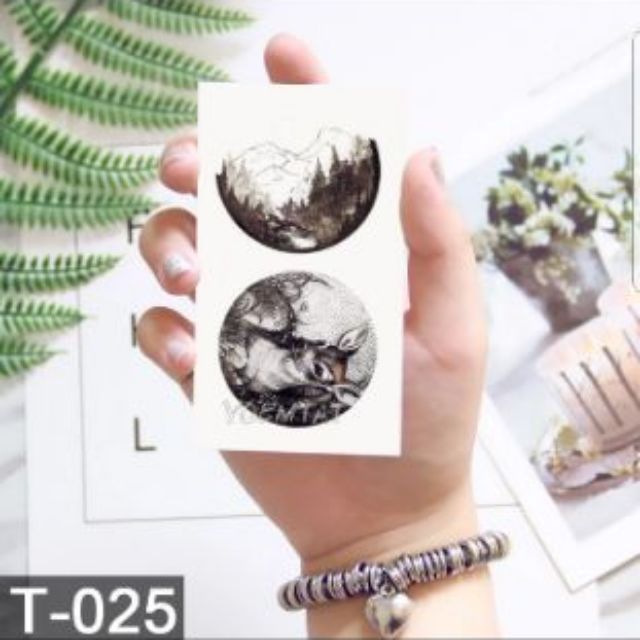 Hình xăm dán hành tinh mã t025.Xăm dán tatoo mini tạm thời, size &lt;10x6cm