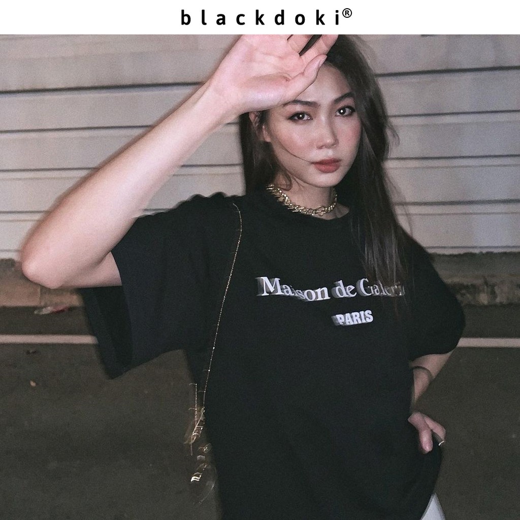 Áo thun nữ BLACKDOKI-MAISON , áo phông nữ basic hiện đại cá tính form rộng tay lỡ oversize