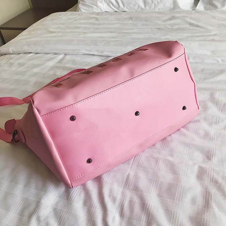 Túi xách du lịch Pink cỡ lớn đựng đồ tập gym yoga 2 màu hồng đen