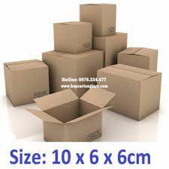 10 hộp carton 10x6x6 cm