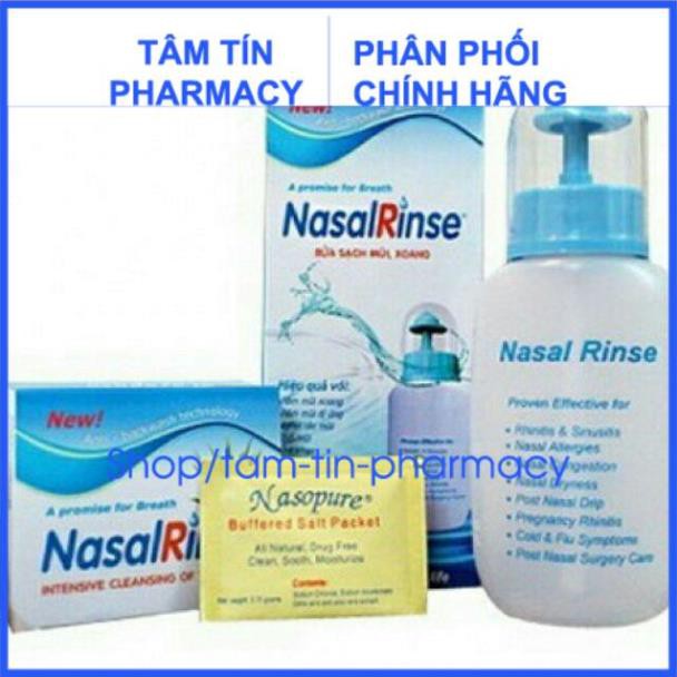 Bình rửa mũi xoang Nasal Rinse tặng 10 gói muối rửa mũi