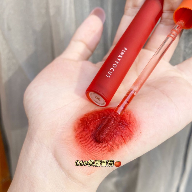 Pinkyfocus Son Bóng Hương Trái Cây Bùn Nước Ngọt Siêu Hot Có Túi Khí