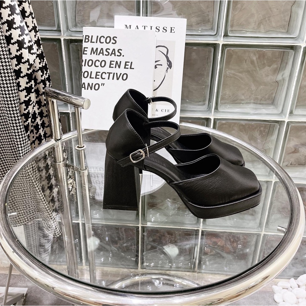 Giày cao gót nữ bít mũi gót vuông siêu xinh