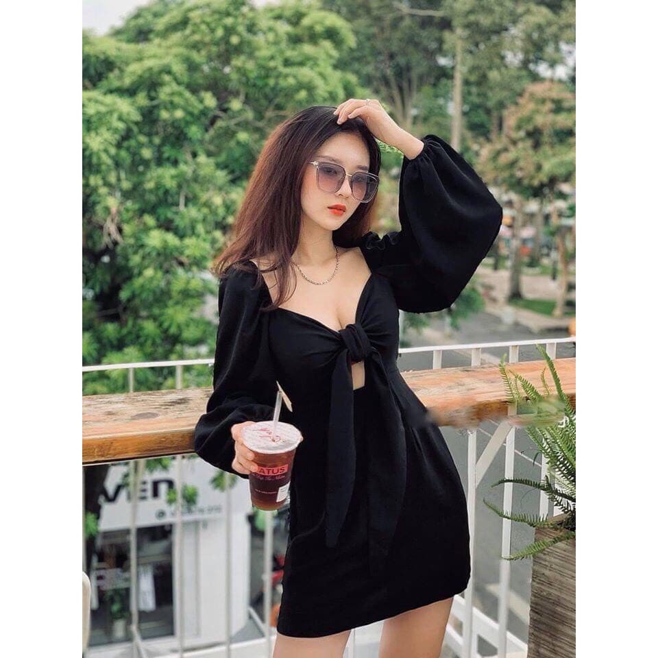 Đầm body buộc nơ ngực xinh xắn