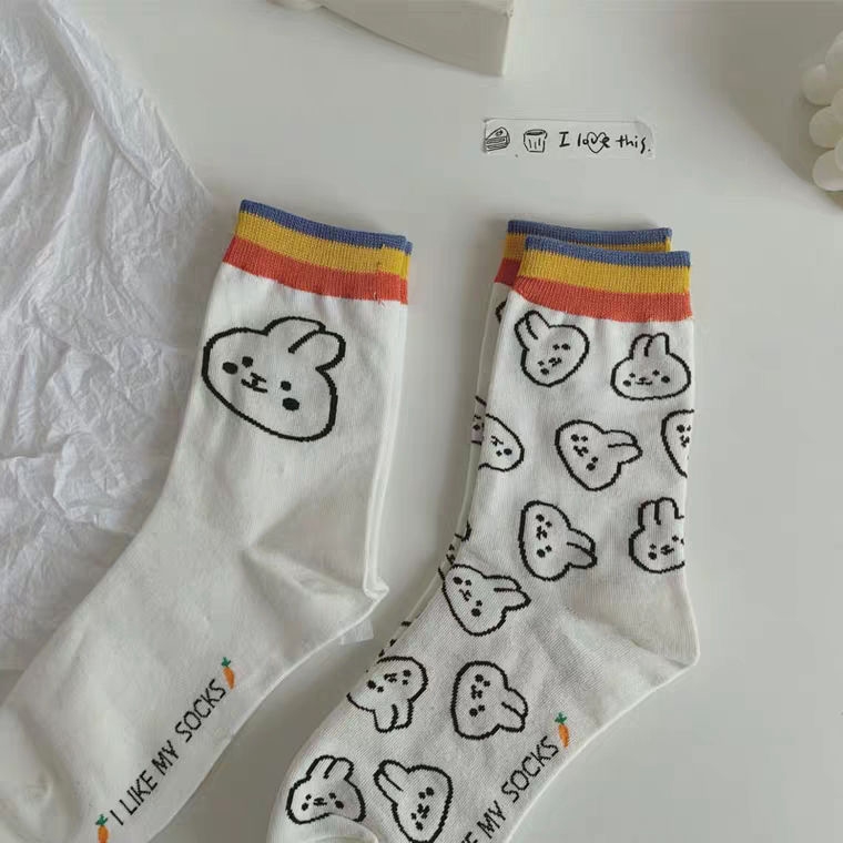 Vớ cotton in hình thỏ xinh xắn cho phái nữ