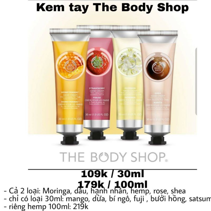 [ Có bill - 100ml] Kem dưỡng da tay The Body Shop