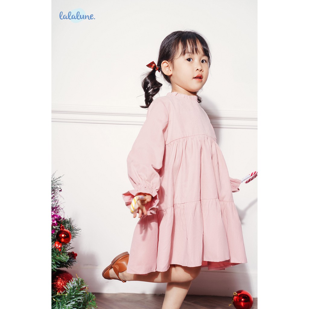 Đầm cotton hồng pinko dress lalalune cho bé gái từ 2-7 tuổi