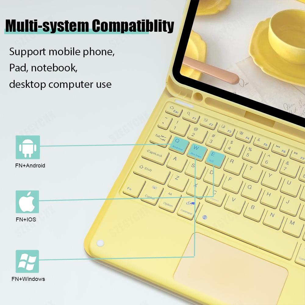 Bao Da Máy Tính Bảng Có Bàn Phím Và Chuột Không Dây Cho iPad Pro 11 Case 2021 Air 4 5 10.2 9th 8th Generation Mini 6 5 Air 2