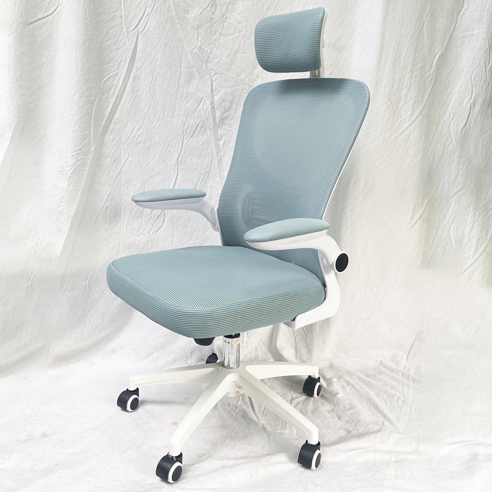 Ghế Văn Phòng Có Tựa Đầu Tay Lật Màu Xanh TM8332T