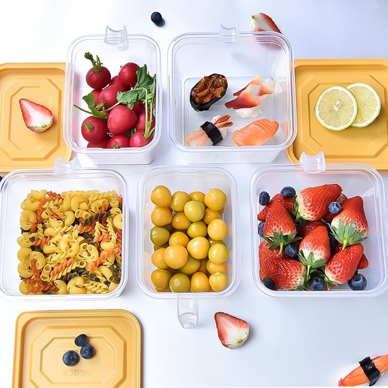 ✅HÌNH THẬT ( 1,4Lit) Combo 10 Hộp Bảo Quản Thực Phẩm Trong Tủ Lạnh Có Nắp Đậy, Tay Cầm Tiện Lợi 150*150*105mm | BigBuy360 - bigbuy360.vn