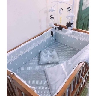 Trọn bộ quây ga cotton cho cũi 130x85