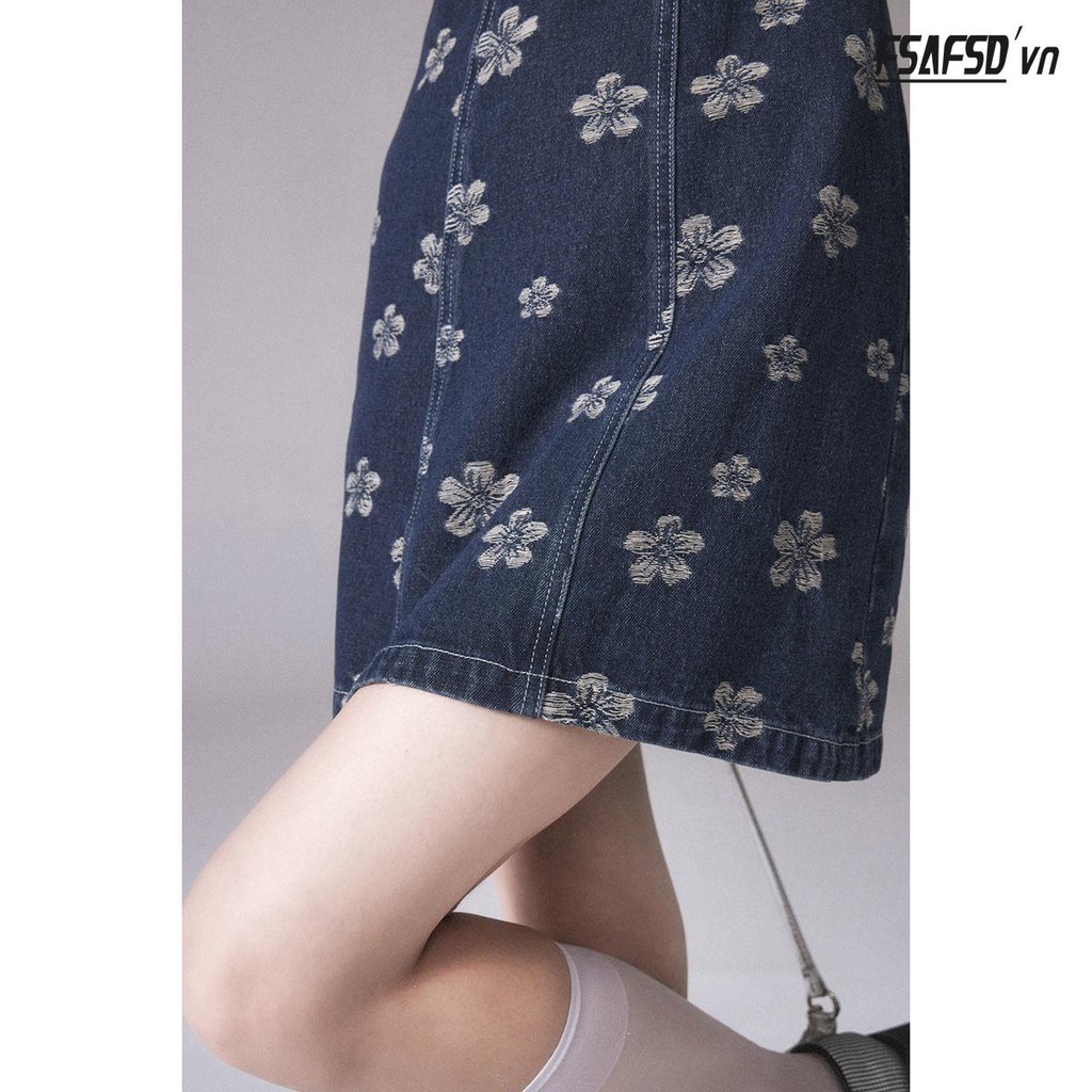 Set Đầm Denim Hai Dây Màu Sắc Trơn Phong Cách Nhật Bản Thời Trang Mùa Hè