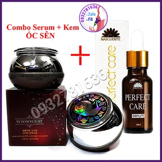 Serum và kem ốc sên đỏ yedam yum pit chuyên tái tạo da - làm trắng - căng bóng da