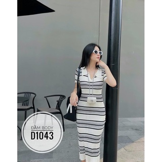 Bigsize Đầm body sọc freesize D1043