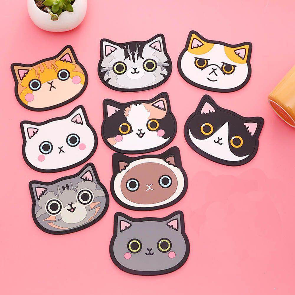 1 Miếng Lót Ly Bằng Silicon Chống Trượt Chịu Nhiệt Siêu Bền Họa Tiết Hoạt Hình Dễ Thương