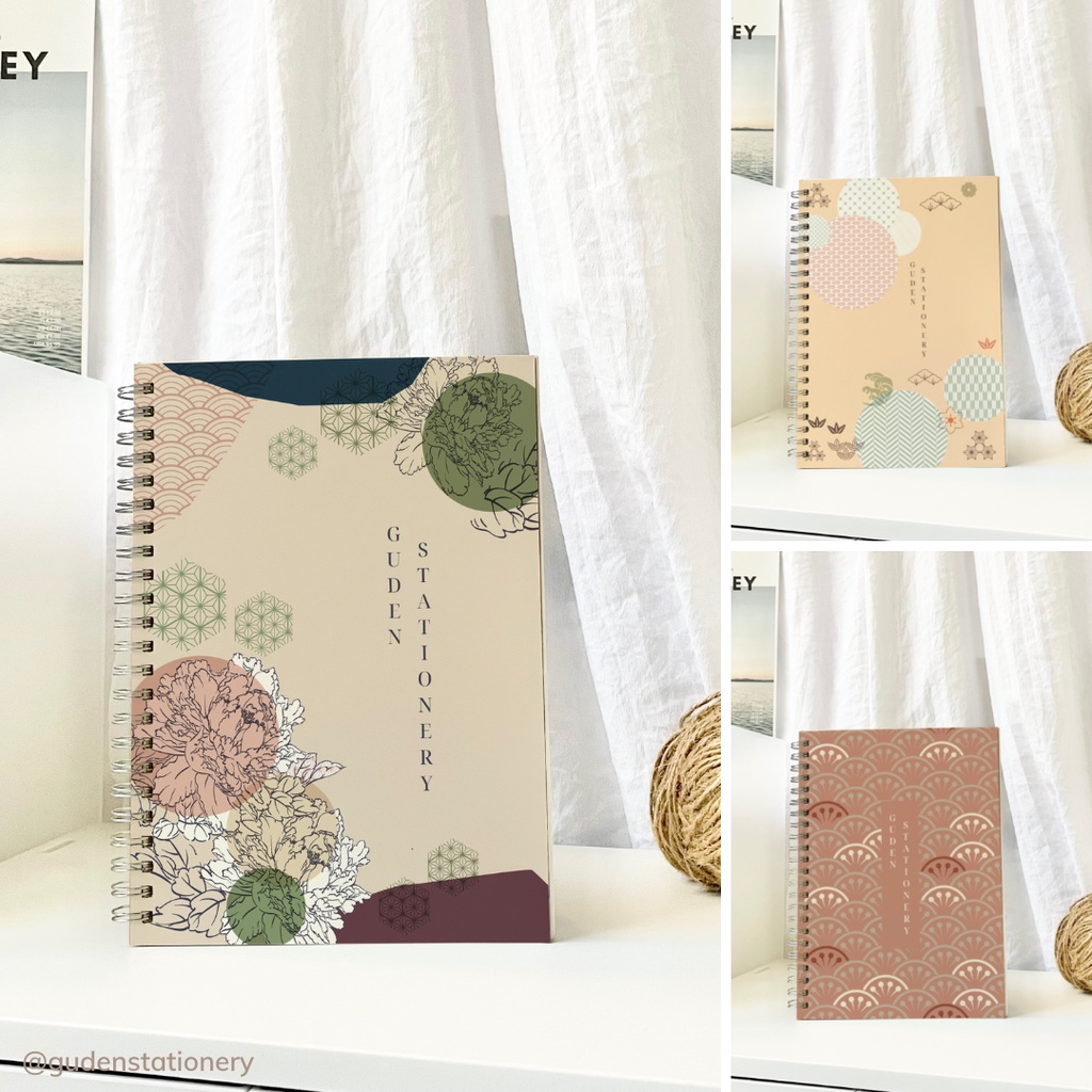 Sổ tay cỡ A5 hoa văn Nhật Bản ver2 120 trang_Guden Stationery