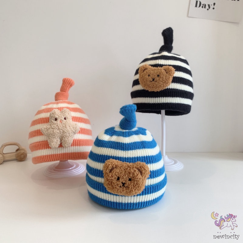 Mũ Len Giữ Ấm Thu Đông Hàn Quốc Dễ Thương Cho Bé