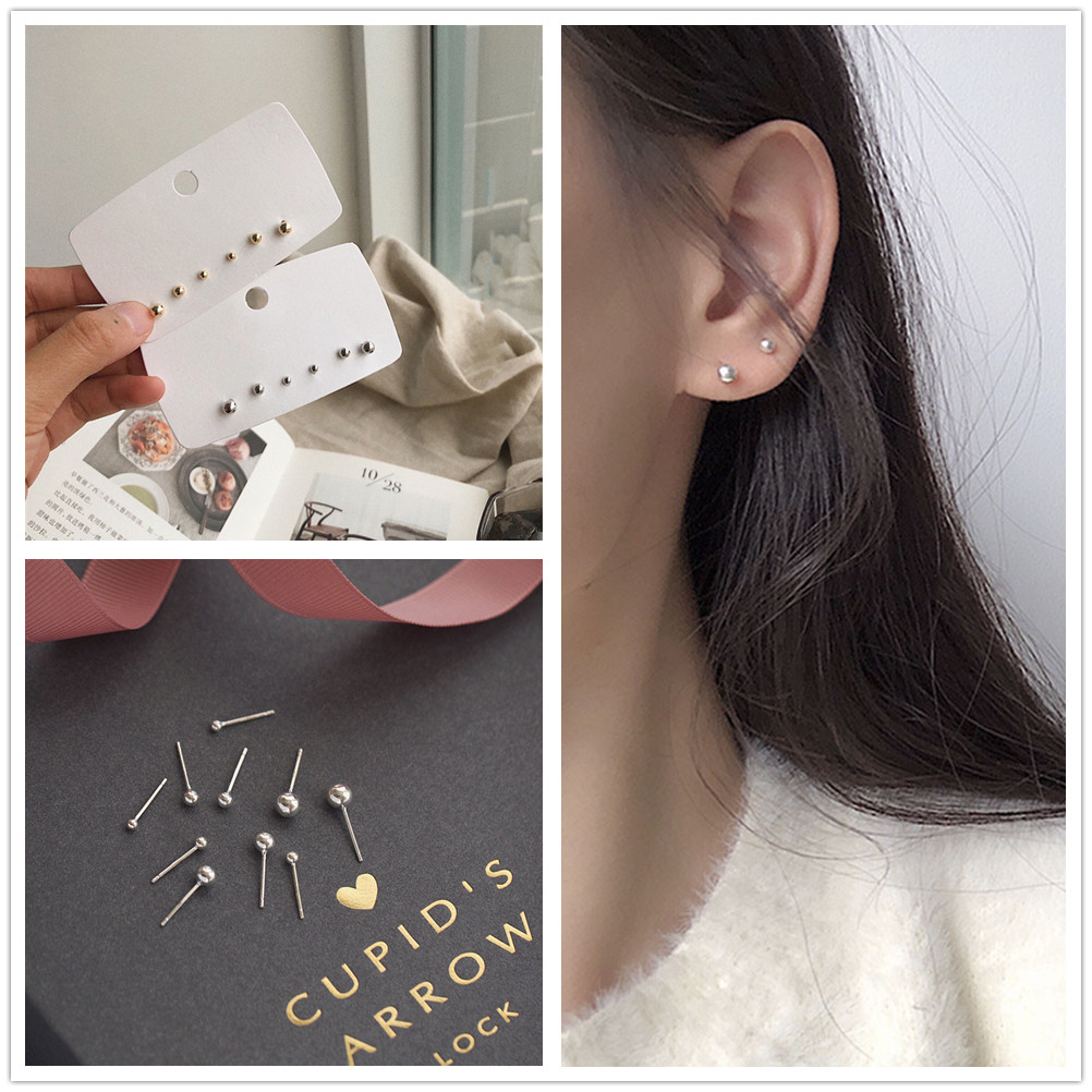 Bộ Bông Tai Nhỏ Mạ Bạc 925 Xinh Xắn Dành Cho Nữ