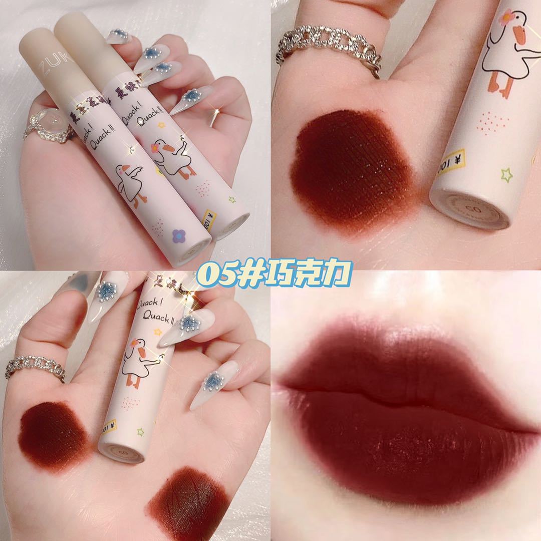 [Hàng mới về] Son môi màu nhung lì lâu trôi thiết kế vỏ hình chú vịt dễ thương | BigBuy360 - bigbuy360.vn