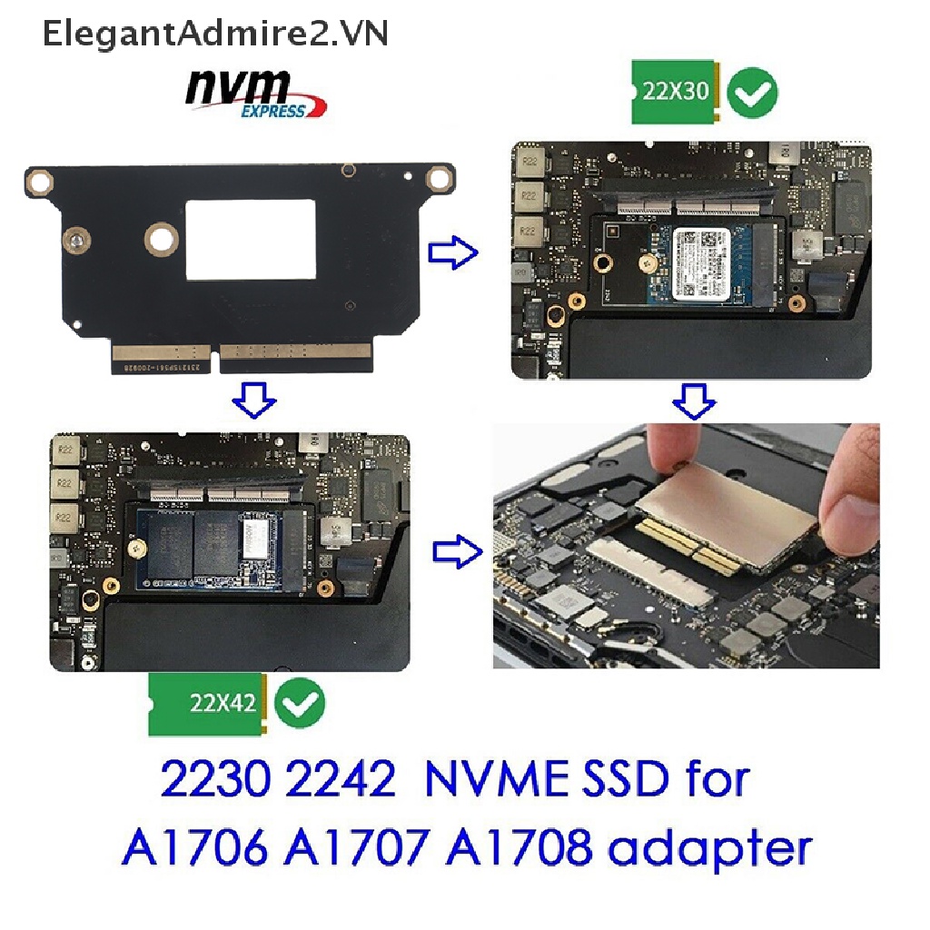 Thẻ Chuyển Đổi Nvme M.2 NGFF SSD Cho MacBook Pro 2016-2017 13 &quot;