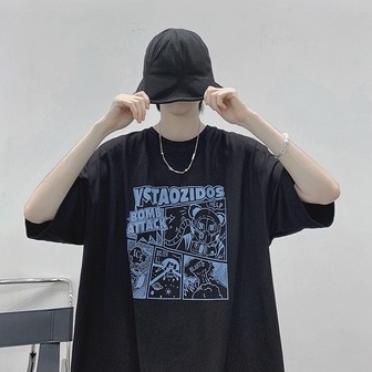 Áo thun tay ngắn dáng rộng màu sắc trẻ trung phong cách Hàn Quốc thời trang khuôn viên áo phông unisex bông áo phông form rộng