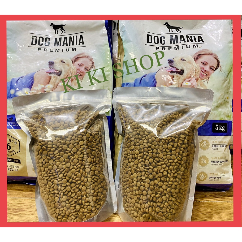 Thức ăn hạt cho chó trên 1 tuổi DOG MANIA 1kg- giảm mùi hôi của phân