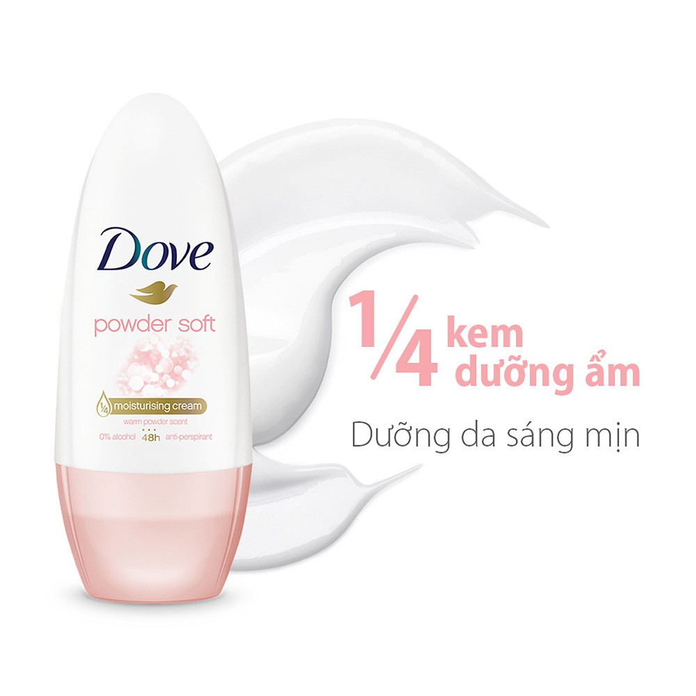 Lăn Khử Mùi Dove Original Nourised &amp; Smooth Hương Dịu Nhẹ Go Fresh Hương Dưa Leo &amp; Trà Xanh Powder Soft 40ml