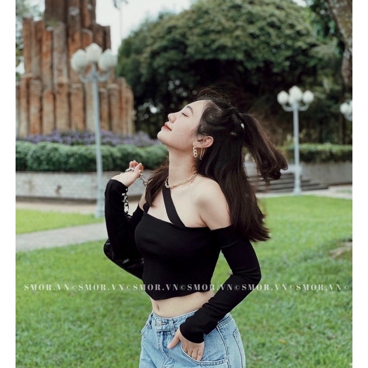 ÁO CROPTOP PHỐI LỆCH VAI