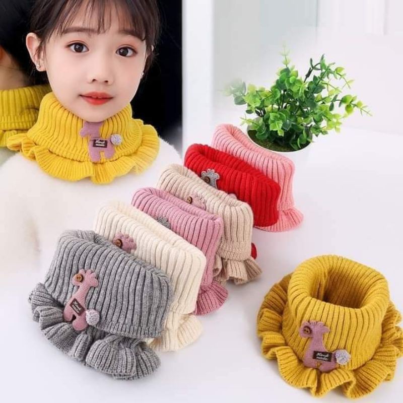 Khăn quấn cổ nhún bèo cho bé